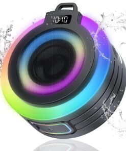 Waterproof Bluetooth Shower Speaker with Stereo Sound & Mic - IPX7, Suction Cup/Lanyard