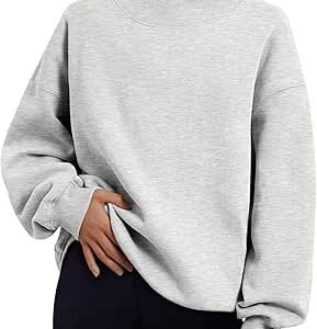 Trendy Queen Womens Oversized Sweatshirts Turtleneck Pullover Long Sleeve Hoodies Tops Fall Fashion Outfits 2026 Clothes