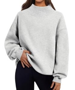 Trendy Queen Womens Oversized Sweatshirts Turtleneck Pullover Long Sleeve Hoodies Tops Fall Fashion Outfits 2026 Clothes - High Quality Product Image