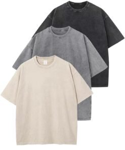 Vintage Inspired Oversized Tees - 3 Pack Men's Loose Fit Short Sleeve Casual Streetwear - High Quality Product Image
