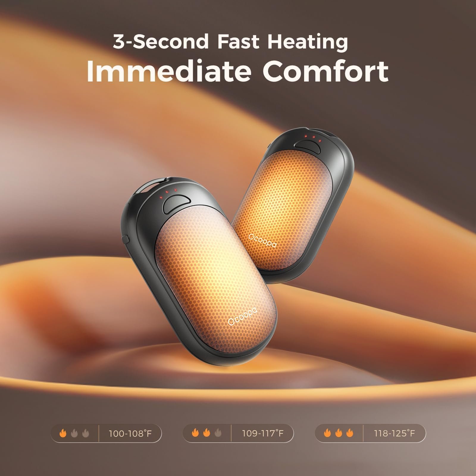 OCOOPA Magnetic Hand Warmers Rechargeable 2 Pack, UL Safety Heat 100-126°F, 3-Settings, Pocket-Sized, Max. 8 Hrs Long Lasting,Great for Raynauds, G... - Image 10