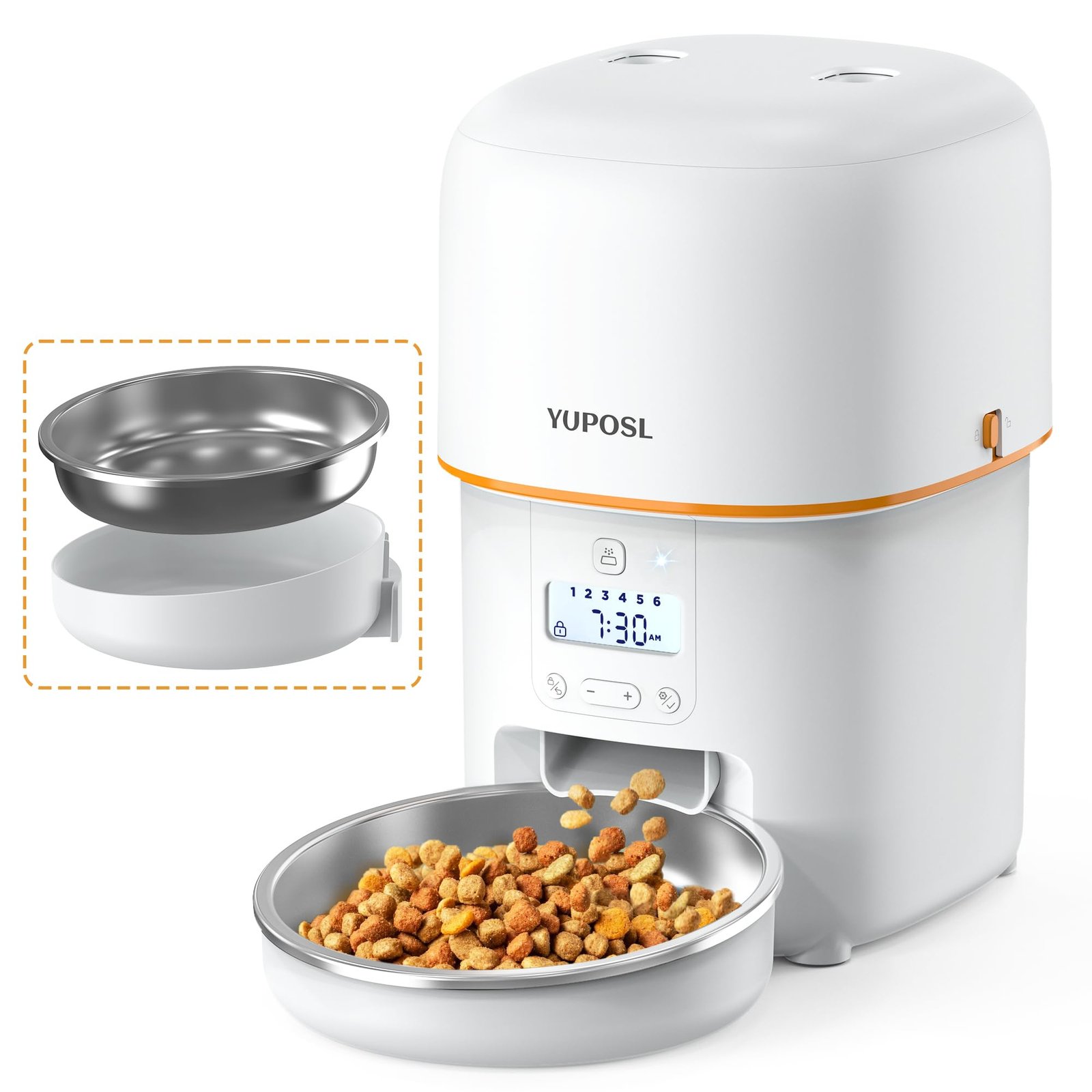 Automatic Cat Feeders - 2L Cat Food Dispenser Easy to Use, Timed Automatic Pet Feeder with Over 180-day Battery Life, 1-6 Meals Dry Food Programmab...