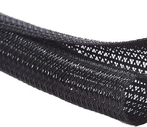 Alex Tech 10ft - 1/2 inch Cord Protector Wire Loom Tubing Cable Sleeve Split Sleeving For USB Cable Power Cord Audio Video Cable – Protect Cat From Ch