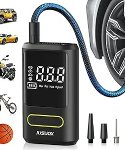 Tire Inflator Portable Air Compressor, Electric Bike Pump with Digital Pressure Gauge, 150 PSI Cordless Air Pump for Car Tires, Motorcycle, Bicycle, B - High Quality Product Image