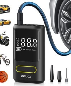Tire Inflator Portable Air Compressor, Electric Bike Pump with Digital Pressure Gauge, 150 PSI Cordless Air Pump for Car Tires, Motorcycle, Bicycle, B - High Quality Product Image