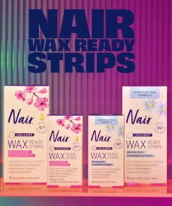 Nair Wax Ready Strips, Hair Removal Wax Strips For Legs and Body, 40 Count Plus 6 Post Wipes - High Quality Product Image