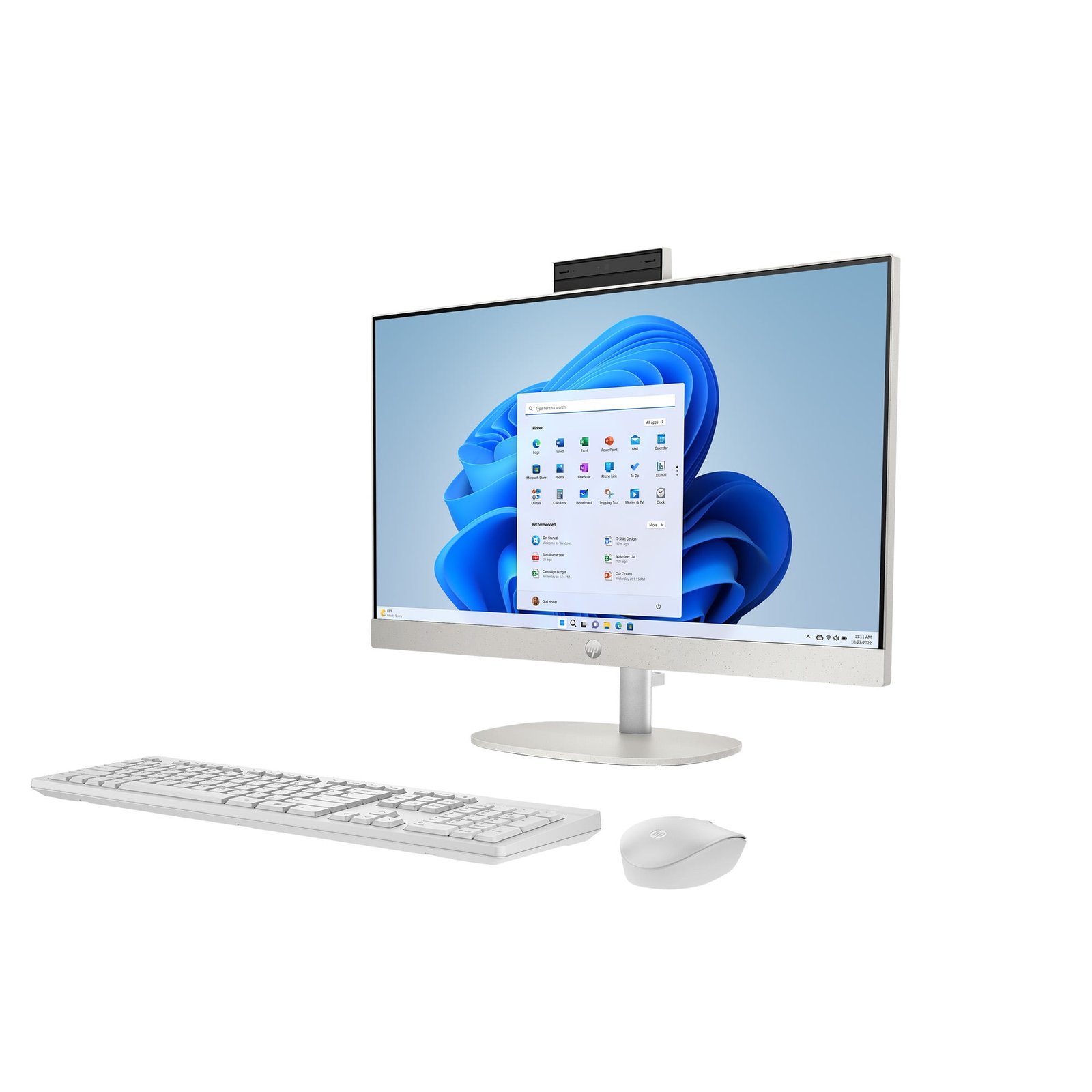 HP 23.8 inch All-in-One Desktop PC FHD Touchscreen Intel i3 , 8GB, 256GB SSD Windows 11 Home Shell White - Image 5
