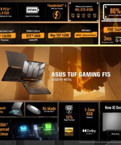 ASUS TUF F15 Gaming Laptop: Intel Core i7, RTX 4060, 144Hz FHD, 16GB DDR5, 1TB SSD - Mecha Gray (2023) - High Quality Product Image