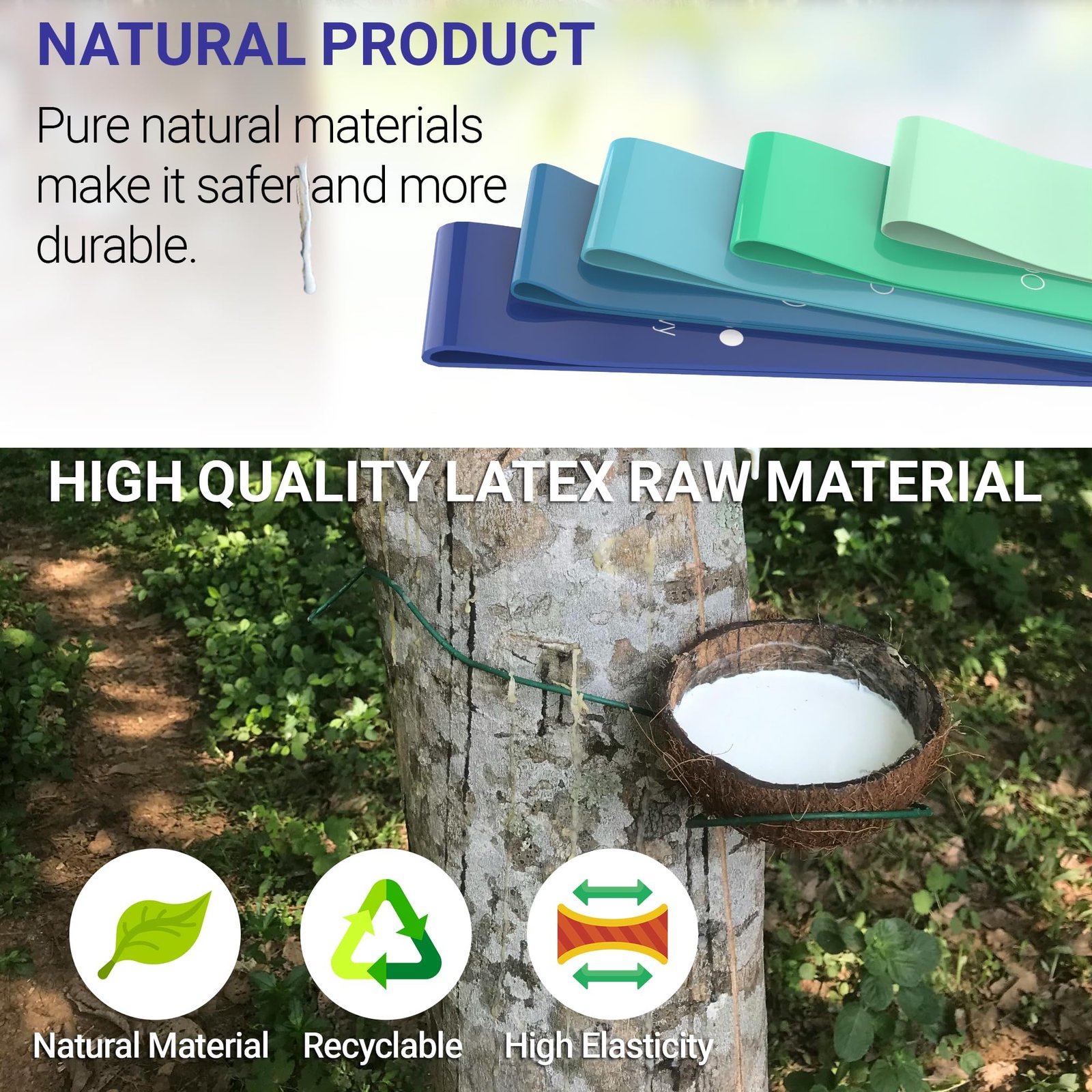 TechStone Resistance Bands Set for Men and Women, Pack of 5 Different Levels Elastic Band for Home Gym Long Exercise Workout – Great Fitness Equipm... - Image 10