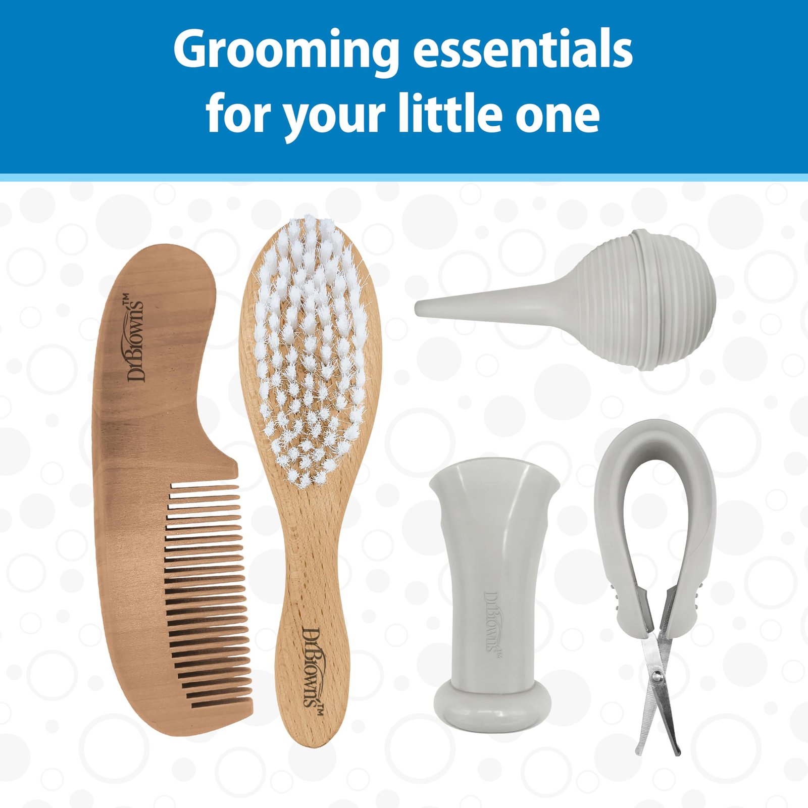 Dr. Brown's Baby Care Essentials Kit, Nail Scissors with Case, Nasal Aspirator, Cradle Cap Brush and Comb, BPA-Free - Image 8