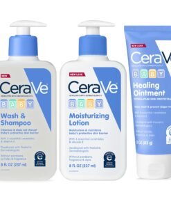 CeraVe Baby Bath Set, 8oz Wash & Shampoo + 8oz Moisturizing Lotion + 3oz Healing Ointment, Fragrance, Parabens, Phthalates, & Tear Free Baby Bath E...