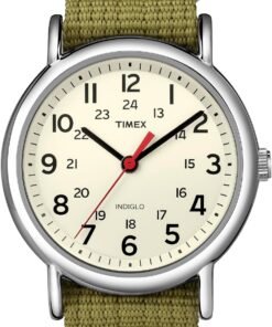 Timex Weekender 38mm Unisex Analog Watch | INDIGLO Backlight | Adjustable Durable Nylon Fabric Slip Through Strap | 24 Hour Time - High Quality Product Image