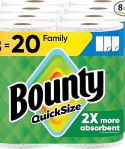 Bounty Quick Size Paper Towels, White, 8 Family Rolls - High Quality Product Image