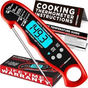 Alpha Grillers Meat Thermometer Digital - Instant Read Food Thermometer for Cooking and Grilling Gifts for Men Valentines Day Gifts for Him Her Mom Da
