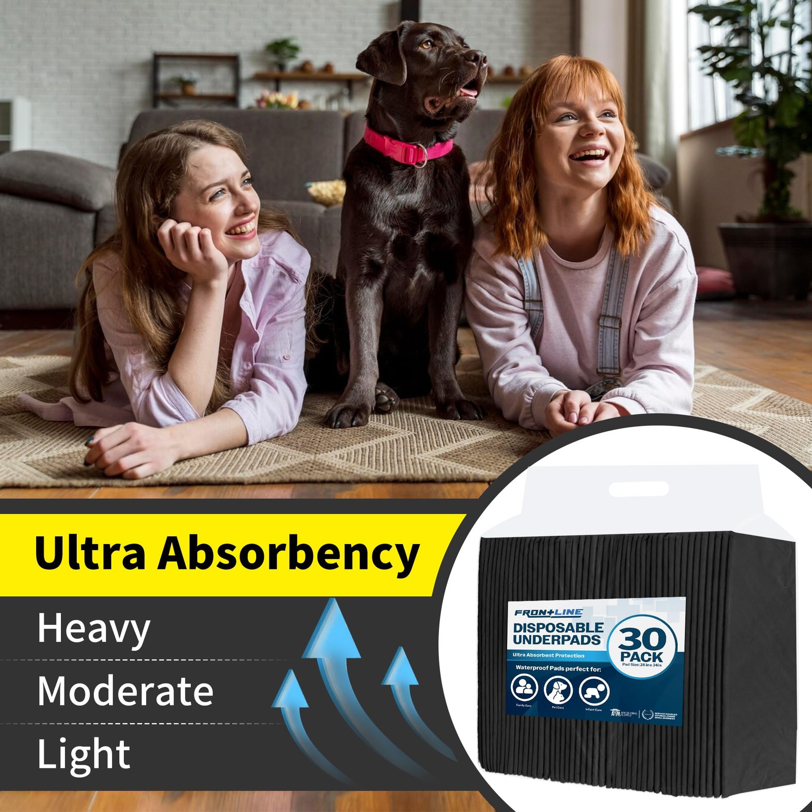 Charcoal Infused Pee Pads for Dogs 30 Count XL 6 Layer Puppy Pads with Odor Control, 28"x34" Training Underpads for Dogs, Cats, and Pets, Extra Lar... - Image 9