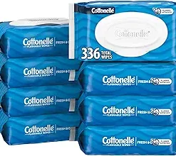 Cottonelle Fresh Feel Flushable Wet Wipes, Adult Wet Wipes, 8 Flip-Top Packs, 42 Wipes Per Pack (336 Total Wipes), Packaging May Vary - High Quality Product Image