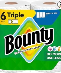 Bounty Select-A-Size Paper Towels, White, 2 Triple Rolls = 6 Regular Rolls - High Quality Product Image