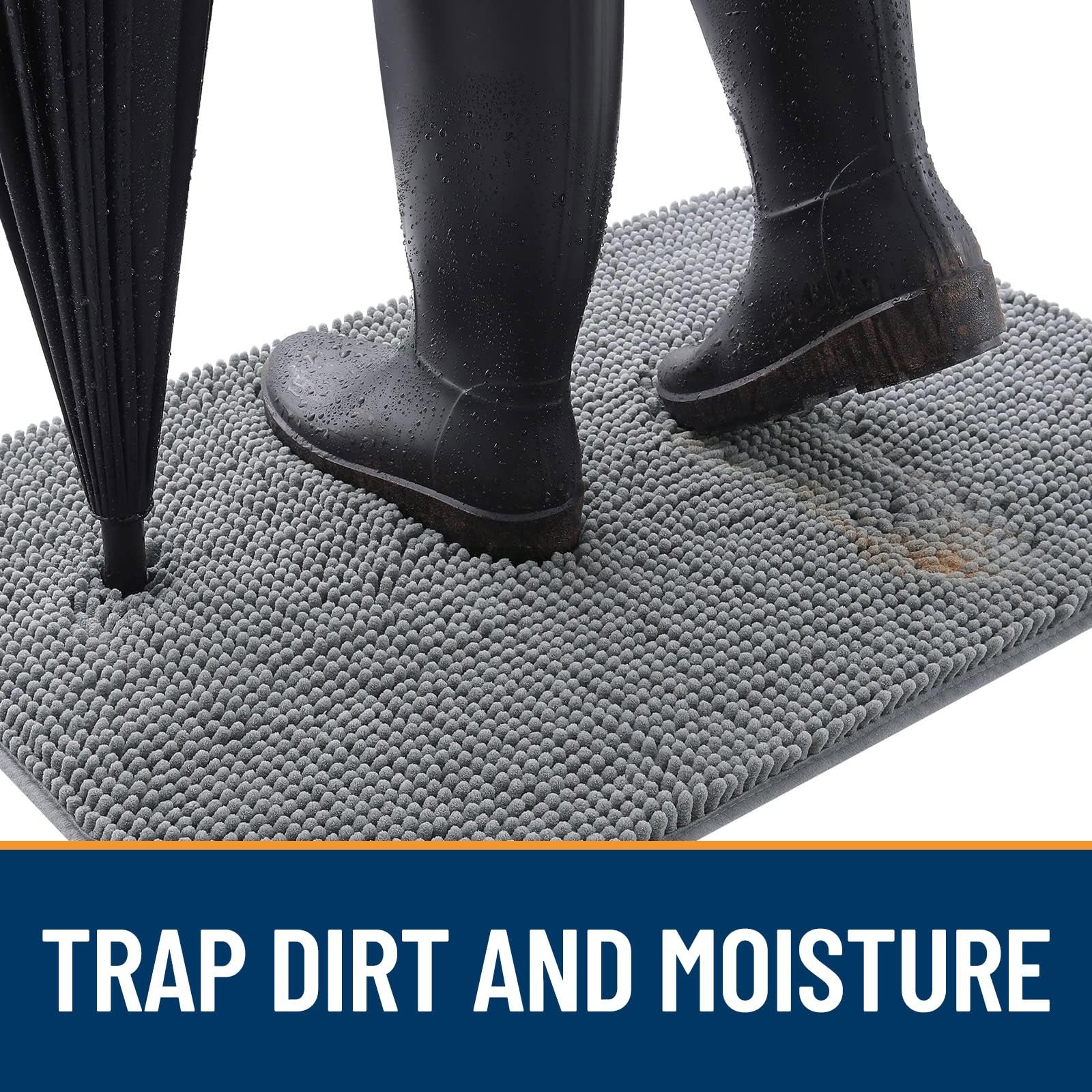 OLANLY Dog Door Mat for Muddy Paws 30x20, Absorbs Moisture and Dirt, Absorbent Non-Slip Washable Doormat, Quick Dry Chenille Mud Mat for Dogs, Entr... - Image 8