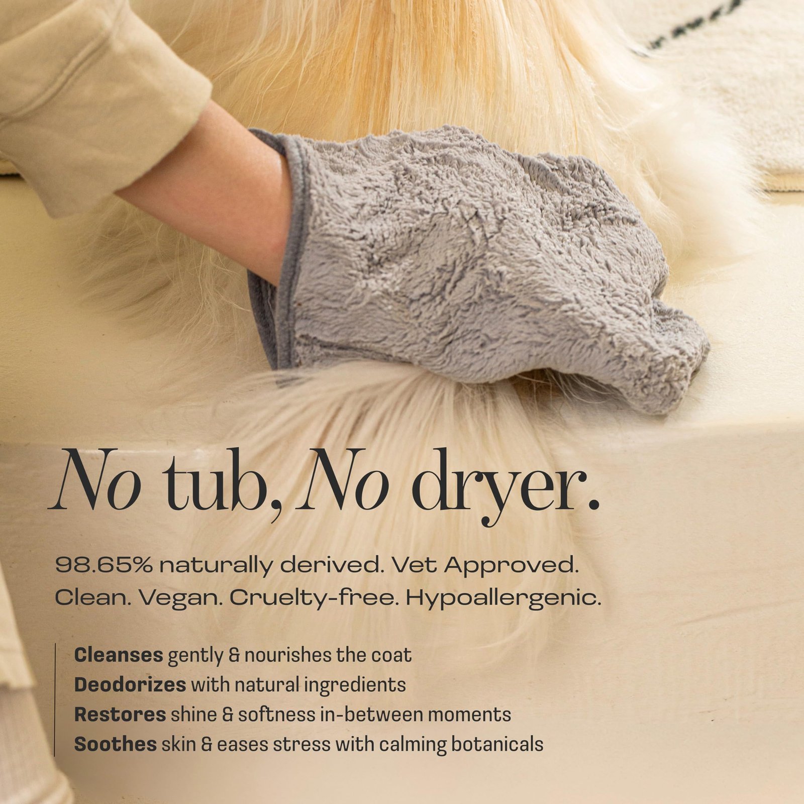 Dog Concentrated Waterless Rinse-Free Shampoo & Conditioner with Bath Mitt – Sensitive Skin, Stress & Itch Relief Gentle Leave-in Serum – 98.65% Na... - Image 10