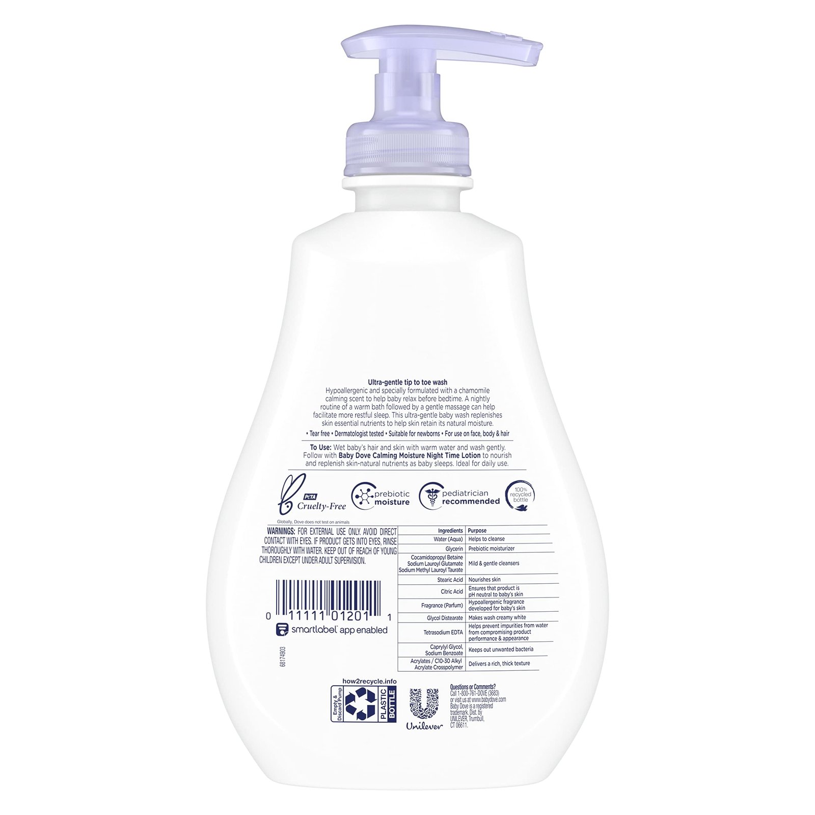 Baby Dove Sensitive Skin Care Baby Wash For a Calming Moisture Hypoallergenic and Tear-Free, Washes Away Bacteria, Chamomile, 13 Fl Oz - Image 4