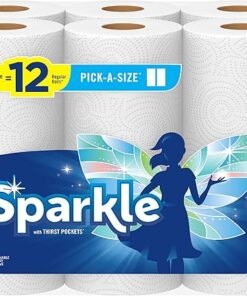 Sparkle Pick-A-Size Paper Towels, 6 Double Rolls (660 Sheets Total) - Strong 2-Ply Towels for Kitchen Cleanup and Everyday Messes - High Quality Product Image