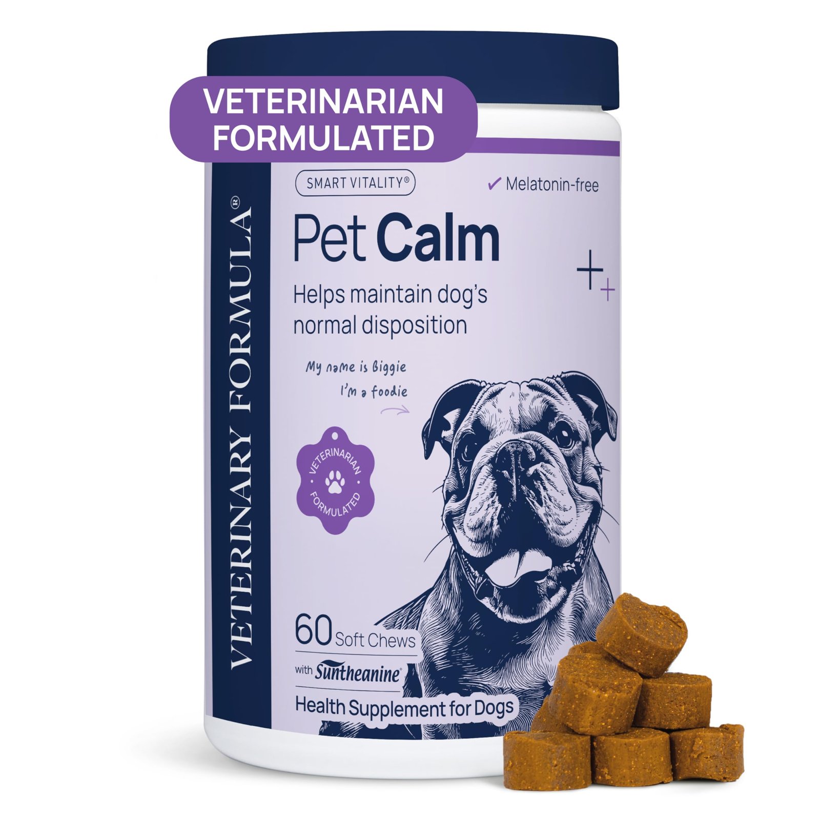 Veterinary Formula Pet Calm 60ct – Vet-Formulated Calming Chews for Dogs with L-Theanine, L-Tryptophan for Behavior Support, Relaxation Treats, Pup...