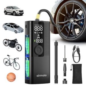 Premium Airmoto Tire Inflator Portable Air Compressor - Air Pump for