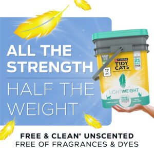 Purina Tidy Cats Free and Clean LightWeight Cat Litter, Unscented, 17 lb Pail - High Quality Product Image