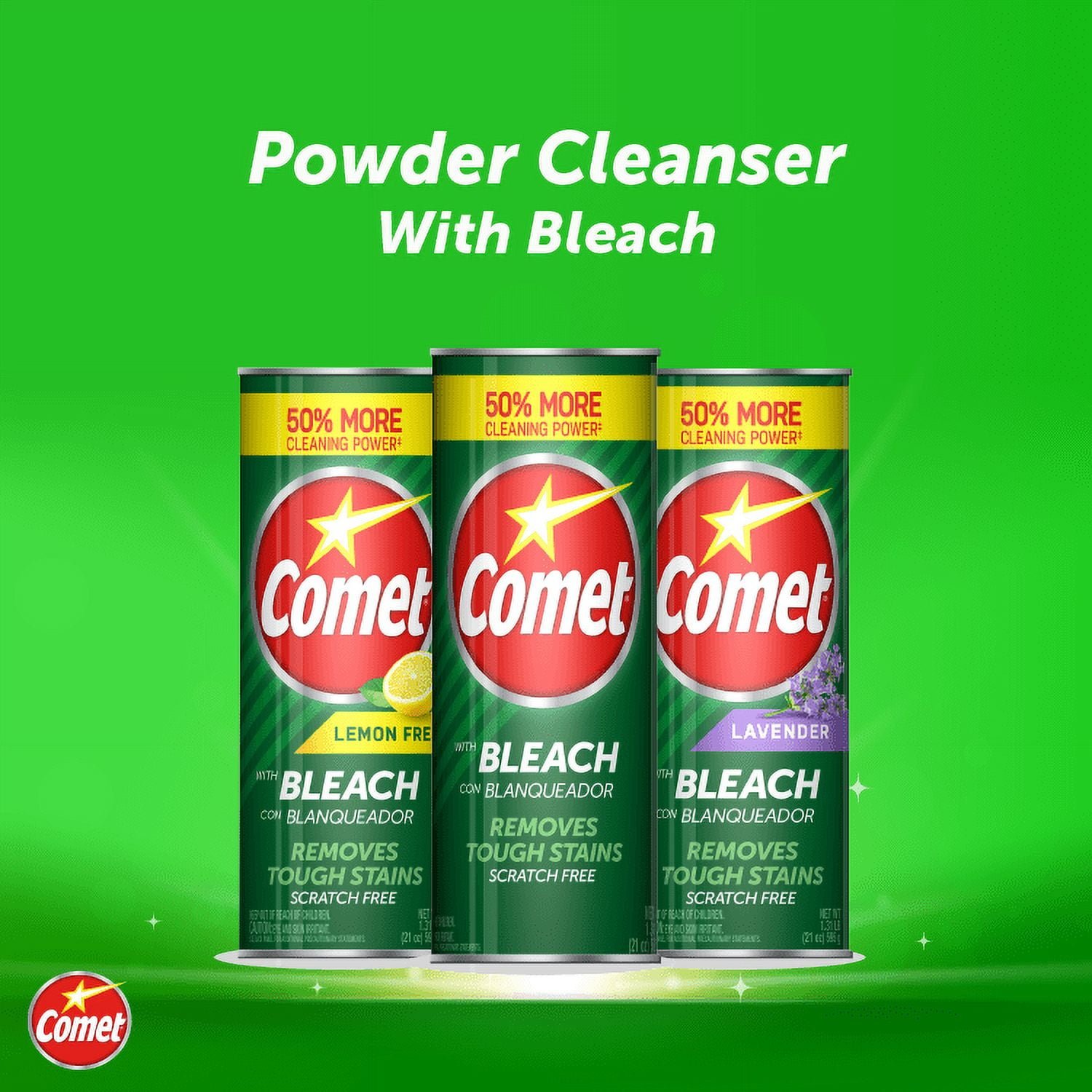 Comet Multipurpose Cleaning Powder with Bleach, 21 oz - Image 2
