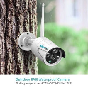 Alternative view of Hiseeu 4Pcs 3MP Wired Wi-Fi Security Camera System,Color Night Vision , IP66 Waterproof, Motion Alert,No HDD