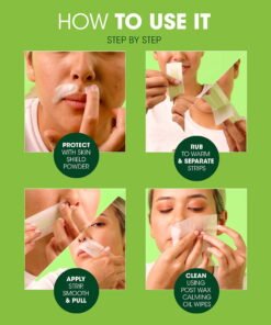 Nad's Facial Wax Strips 20 Pack for Women's Facial Hair Removal With 4 Calming Oil Wipes + Skin Protection Powder - High Quality Product Image