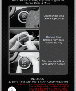 Bling Ring Auto Interior Jewelry Applies to Most Vehicle Interiors - 3 Pack - High Quality Product Image