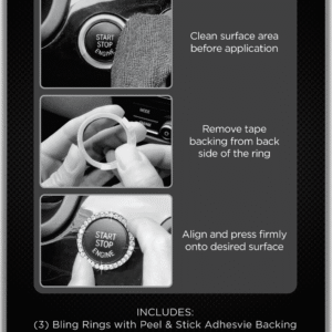 Alternative view of Bling Ring Auto Interior Jewelry Applies to Most Vehicle Interiors - 3 Pack