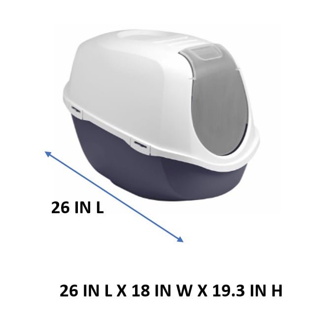 Vibrant Life Mega Smart Cat Cove Enclosed Cat Litterbox, Navy & White - Image 6