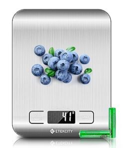 Etekcity Food Kitchen Scale, Digital Grams and Ounces for Weight Loss, Baking, Cooking, Keto and Meal Prep, LCD Display, Medium, 304 Stainless Steel - High Quality Product Image