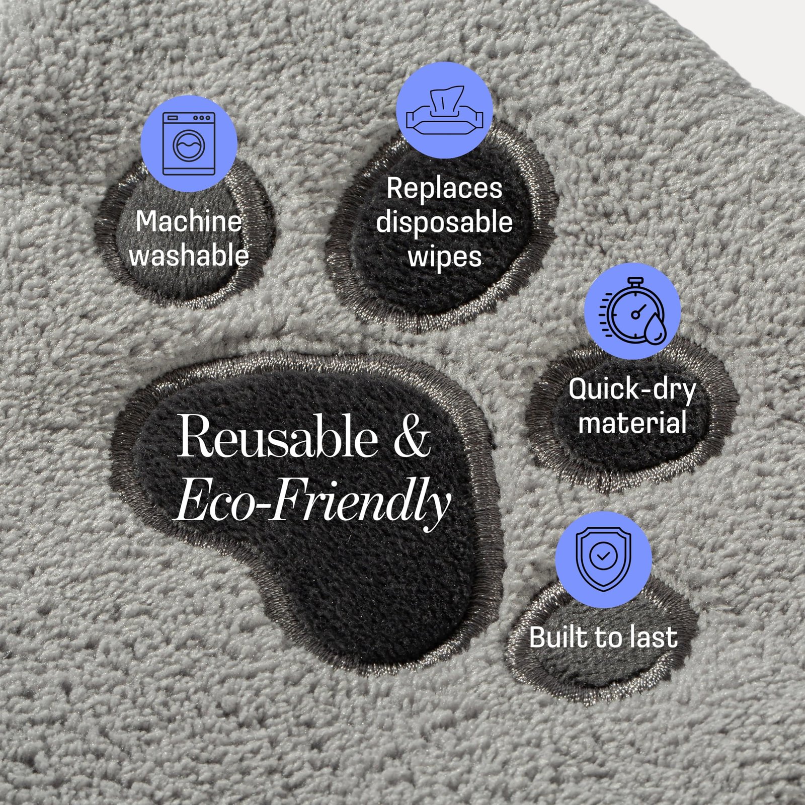 Muddi Mitt Microfiber Reusable Pet Wipes Grooming Towel Glove | Machine-Washable, Soft, Double-Sided Bath Mitt Replaces Wipes | Dirt Odor Removal |... - Image 9