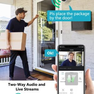 ANRAN 2K Wireless Outdoor Security Camera with Spotlight, Waterproof, PIR Detection, 2.4Ghz Wi-Fi, Rechargeable Battery Powered Home Surveillance Camera with Color Night Vision, 2-Way Audio, White - High Quality Product Image