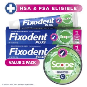 Alternative view of Fixodent Plus Scope Denture Adhesive Cream, Precision Hold, Scope Flavored, 2 oz, 2 Pack