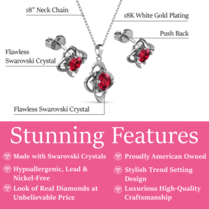 Alternative view of Cate & Chloe Infinity January Birthstone 18k White Gold Plated Women jewelry Set, Swarovski Crystals