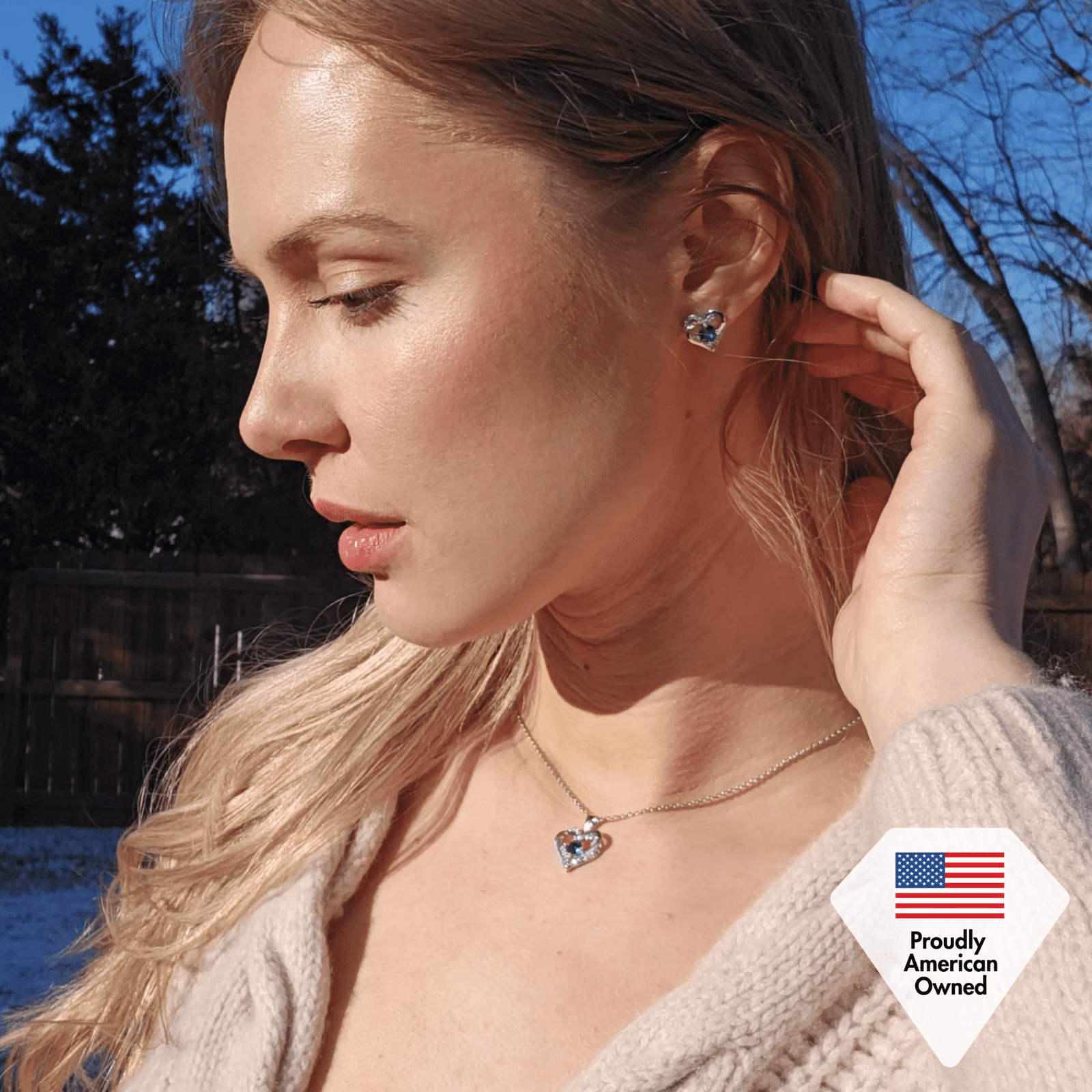 Cate & Chloe Forever January Birthstone 18k White Gold Plated Women Jewelry Set, Swarovski Crystals - Image 6