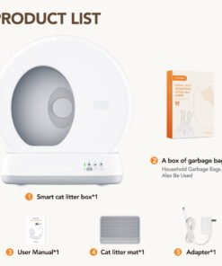 Self-Cleaning Cat Litter Box, Automatic Cat Litter Box with APP Control, Safety Sensors, Odor Isolation & Health Monitoring - High Quality Product Image