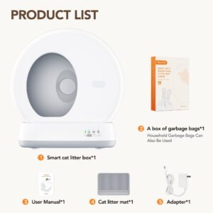 Alternative view of Self-Cleaning Cat Litter Box, Automatic Cat Litter Box with APP Control, Safety Sensors, Odor Isolation & Health Monitoring