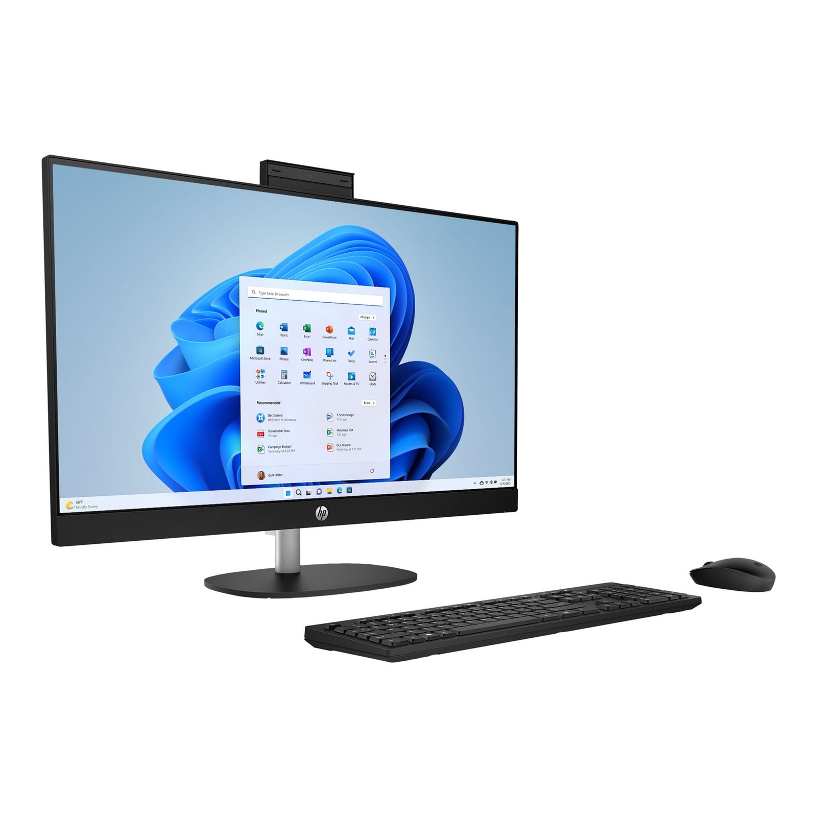 HP 27 inch Touch All-in-One Windows Desktop AMD Ryzen 7-7730U 12GB RAM 1TB SSD Jet Black - Image 3