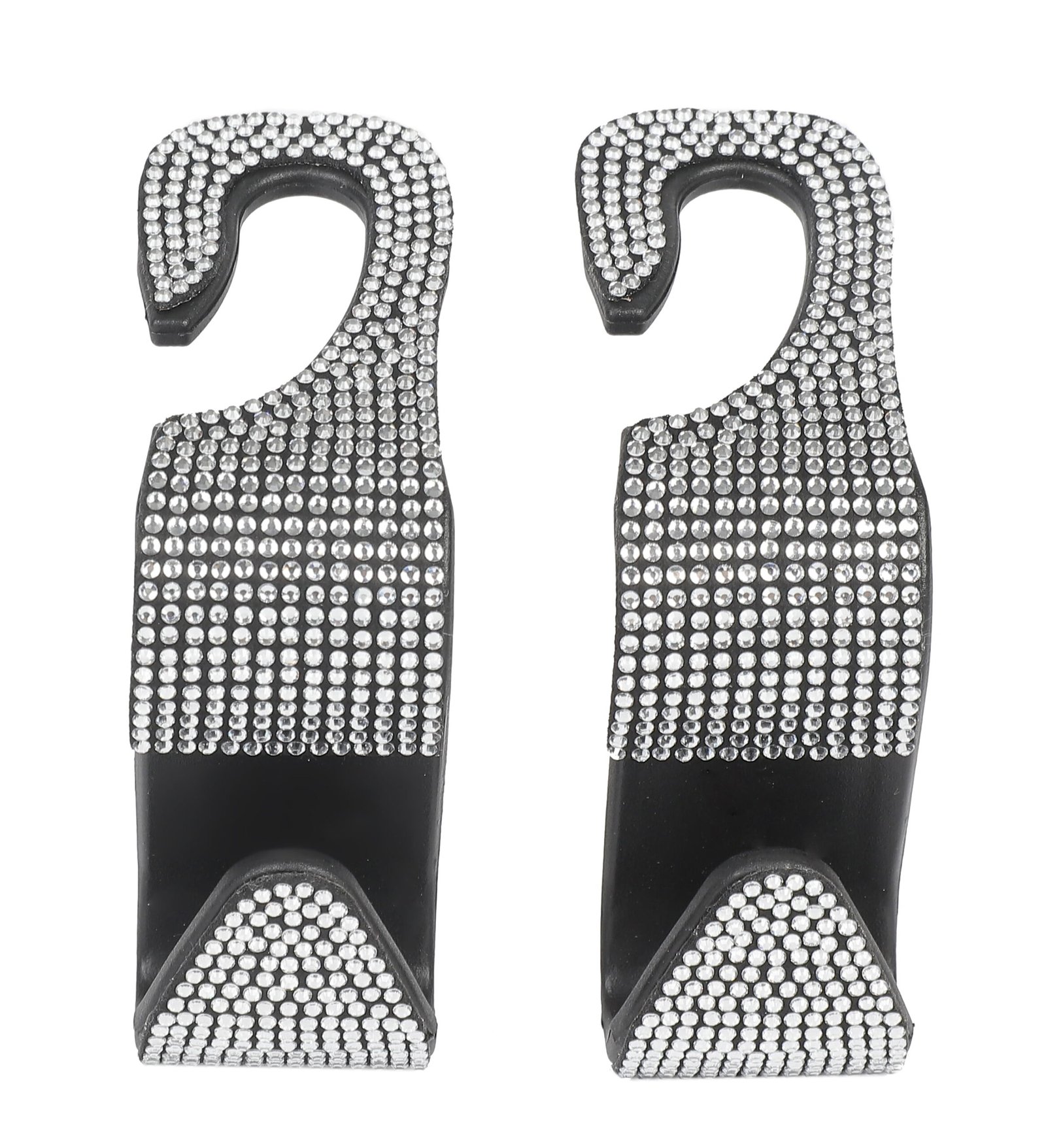 Auto Drive, Bling Rhinestone Headrest Hooks, 2 pack, Silver, Universal for Cars, Trucks, Van’s, and SUV’s