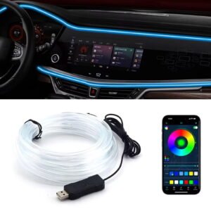 AUTOXBERT 5m/16ft RGB LED Car Interior Ambient Neon Light Decorative Atmosphere Wire USB Strip Light Accessories