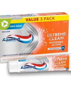 Aquafresh Extreme Clean Whitening Toothpaste: Cavity & Sugar Acid Protection + Minty Fresh Breath (3-Pack) - High Quality Product Image