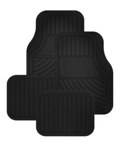 Auto Drive 4PC Rubber Light Duty Floor Liner Cursor Black - Universal Fit-CM4101 - High Quality Product Image