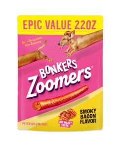 BONKERS Zoomers Smoky Bacon Flavor Soft & Chewy Treats for Dogs, 22oz Bag - High Quality Product Image