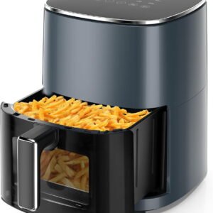 Bigleap Air Fryer, 6-Quart with Viewing Window, Gray