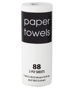 Black and White, 2-Ply Paper Towels, White, 88 Sheets